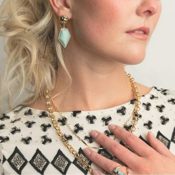 Sanctuary Project Blue Stone Geo Drop Earrings - Picture 6 of 17